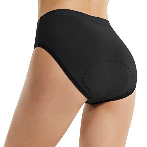 GWELL - Culotte para ciclismo (unisex, con acolchado de gel 3D), negro, para mujer, mujer, color Negro , tamaño large