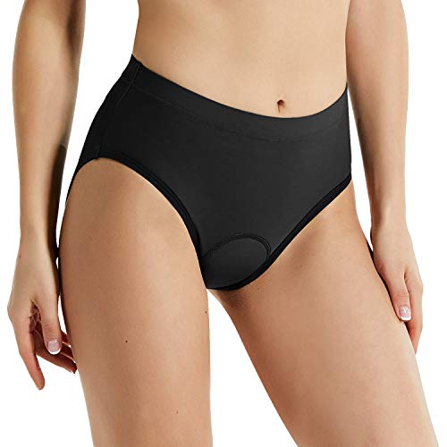 GWELL - Culotte para ciclismo (unisex, con acolchado de gel 3D), negro, para mujer, mujer, color Negro , tamaño medium