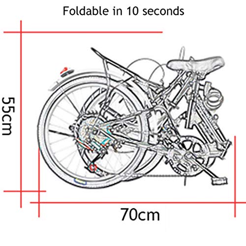 GWM 20 Pulgadas Bicicleta Plegable Hombre Mujer señora Adulta Ciudad de cercanías Bicicletas Deporte al Aire Libre con la Cesta, Blanca