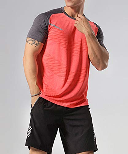 GYMAPE - Camiseta deportiva de manga corta para hombre, transpirable y cómoda, para correr, entrenar o ir al gimnasio, de secado rápido