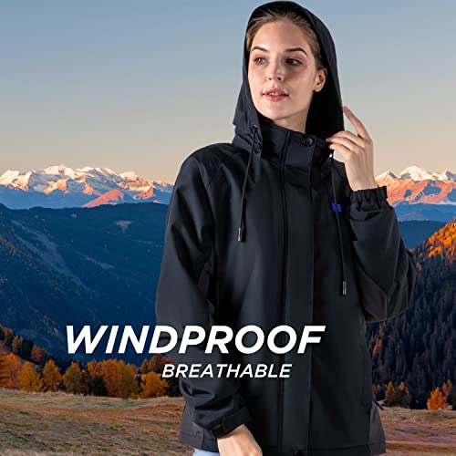 GZHJS Chaqueta Calefactable para Mujer, Abrigo para el Invierno - Chaqueta Térmica Lavable a Máquina, Ropa de Calefacción con Batería de 10000 mAh para Actividades al Aire Libre, L