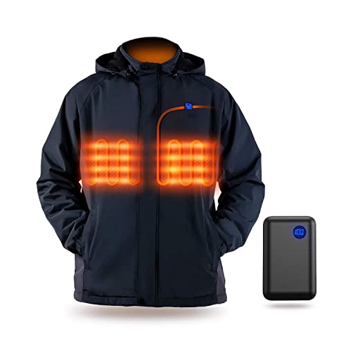 GZHJS Chaqueta Calefactable para Mujer, Abrigo para el Invierno - Chaqueta Térmica Lavable a Máquina, Ropa de Calefacción con Batería de 10000 mAh para Actividades al Aire Libre, L