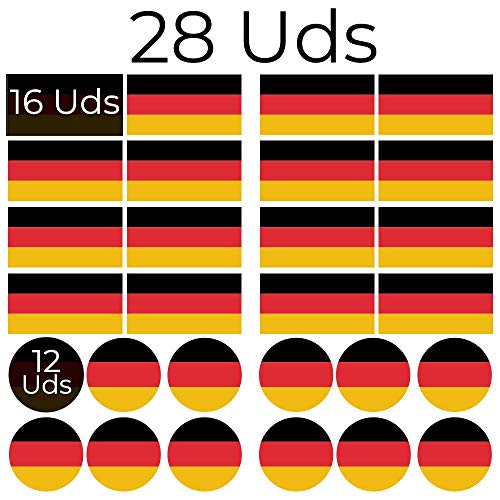 Haberdashery Online 28 Pegatinas de la Bandera de Alemania. Stickers para Bicicletas, Motos, Accesorios (Alemania)