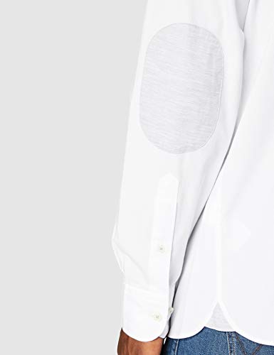 Hackett London White Text MT Camisa, 800 Blanco, L para Hombre