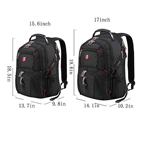 Hadishi Swiss Army Knife Mochila para Hombres Multifunción Gran Capacidad 15 Pulgadas Mochila para computadora Ocio Viajes Mochila Impermeable Negro,L