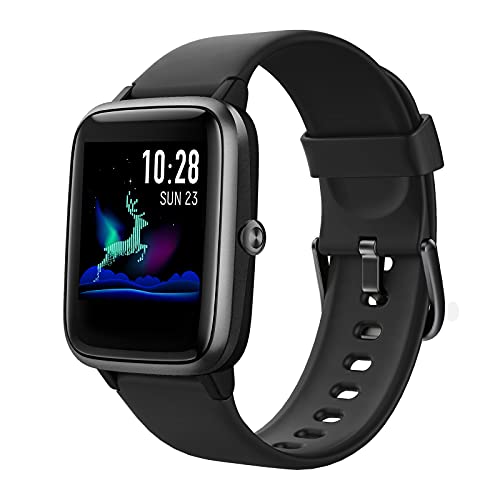 HAFURY Smartwatch, Reloj Inteligente Impermeable Pulsera de Actividad Inteligente con Monitor de Sueño Contador de Caloría Pulsómetros Podómetro para Android iOS (Negro)