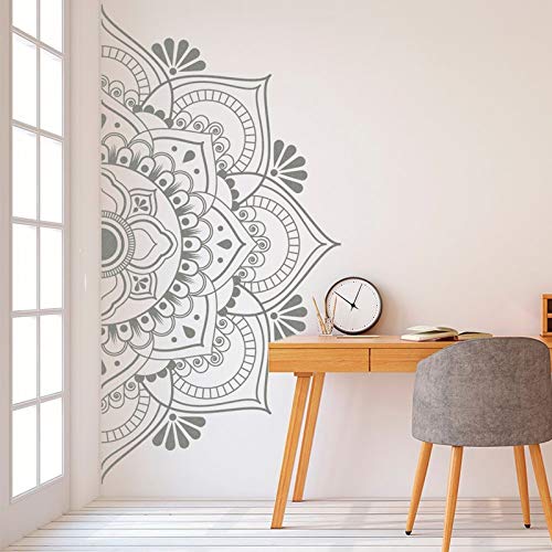 Half Mandala Wall Decal Sticker Cabecera Dormitorio principal Boho Decoración bohemia Yoga Studio Adorno Decoración otro color 57x29cm