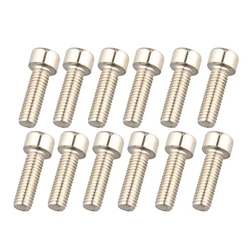 HALJIA 12 PCS Bicicletas Bicicletas Botella de agua Pernos de la jaula Tornillos de sujeción M5 Hexágono interior Tuercas de rosca para Accesorios de soporte