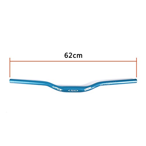 Hamimelon 31,8mm Manillar Elevado Curvo de Aleación de Aluminio para Bicicleta MTB Montaña Carretera Bici Universal (Azul, 720mm)