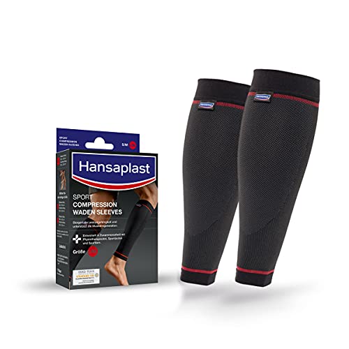 Hansaplast Sport Compression Wear Medias de compresión para pantorrilla para dar soporte a la musculatura, 1 par, tamaño L/XL