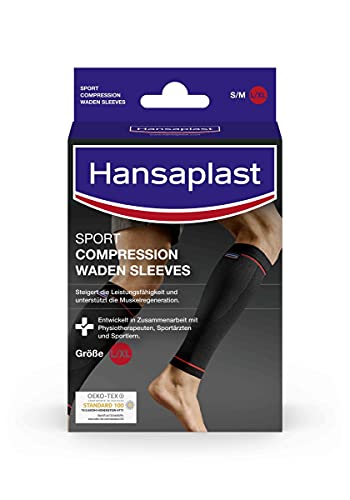 Hansaplast Sport Compression Wear Medias de compresión para pantorrilla para dar soporte a la musculatura, 1 par, tamaño L/XL