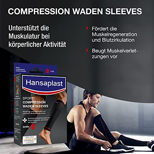 Hansaplast Sport Compression Wear Medias de compresión para pantorrilla para dar soporte a la musculatura, 1 par, tamaño S/M