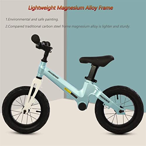 HAO KEAI Bicicleta sin Pedales Balance Bike Lightweight for niños pequeños y niños 2 3 4 5 6 años de Edad, sin Triciclo de Entrenamiento de Pedal con Asiento Ajustable y Barra de Mano de nolip