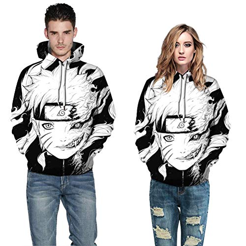 HAOSHENG Hombres 3D Printed Sudadera con Capucha 3D de Animal Figura Paisaje Unisex Navidad Sweatershirt(S/M)