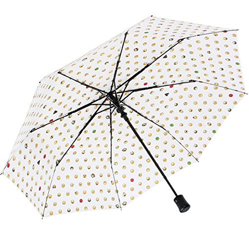 happy rain Mini AC, Parapluie pliants blanc white-allover 96 cm