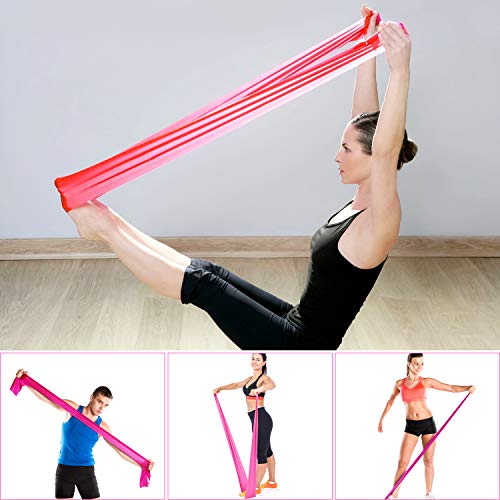 Haquno Bandas Elasticas Fitness(3pcs), 1.5M Cintas Elasticas con 3 Niveles de Resistencia, Pilates, Crossfit, Estiramientos, Musculacion, Piernas, Brazos, Fuerza