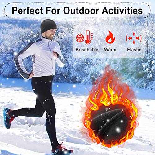 HASAGEI Gorro de Deporte para Hombre y Mujer, Gorro Funcional de Forro Polar, térmico, Transpirable, para Correr, esquí, Ciclismo, Snowboard, Escalada, Motociclismo y Exteriores (Negro)