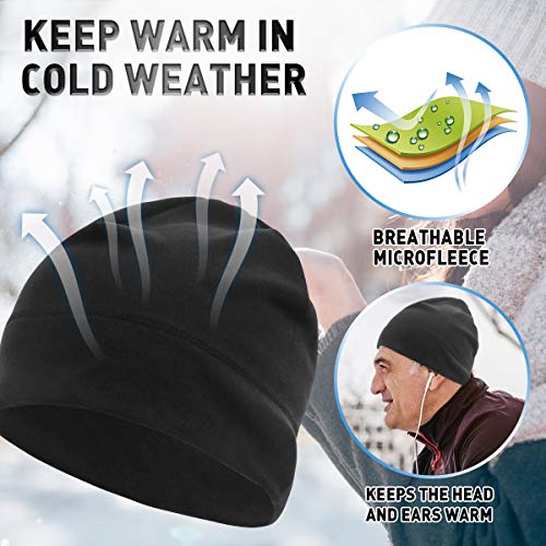 HASAGEI Gorro de Deporte para Hombre y Mujer, Gorro Funcional de Forro Polar, térmico, Transpirable, para Correr, esquí, Ciclismo, Snowboard, Escalada, Motociclismo y Exteriores (Negro)