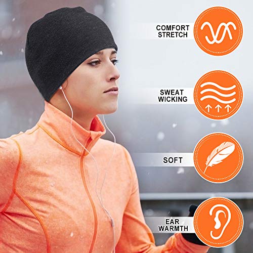 HASAGEI Gorro deportivo para hombre y mujer, gorro funcional, gorro para correr, esquí, ciclismo, snowboard, escalada, motociclismo en la época fría del año al aire libre, Unisex adulto, Negro