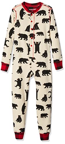 Hatley Little Blue House by Kids Union Suit Juego de Pijama, Black Bear, 4 Years Unisex Adulto