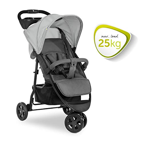Hauck Citi Neo 3 de hasta 25 kg, silla de paseo, respaldo reclinable desde el nacimiento, plegado pequeño, plegar con una sola mano, 3 ruedas, ultraligero - solo 7,5 kg, portavasos - gris (311271)