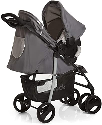 Hauck Shopper SLX Trio Set - Silla de paseo, 3 piezas de capazo, sillita y grupo 0+, Negro/Gris