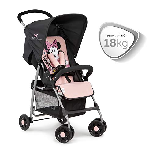 Hauck Sport Silla de paseo ultra ligera de 5,9kg, sistema de arnés de 5 puntos, respaldo reclinable, plegable, para bebes de 6 meses a 15kg, rosa