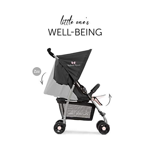 Hauck Sport Silla de paseo ultra ligera de 5,9kg, sistema de arnés de 5 puntos, respaldo reclinable, plegable, para bebes de 6 meses a 15kg, rosa