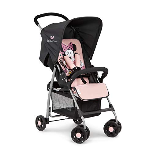 Hauck Sport Silla de paseo ultra ligera de 5,9kg, sistema de arnés de 5 puntos, respaldo reclinable, plegable, para bebes de 6 meses a 15kg, rosa