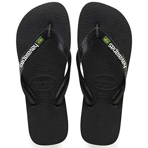 Havaianas Brasil Logo, Chanclas Hombre, Negro (Black White), 43/44 EU