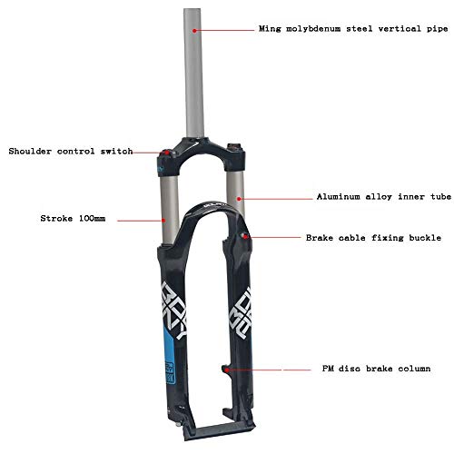 HCJGZ Horquilla De Suspensión para Bicicleta De Montaña 26 27,5 29 Pulgadas Amortiguador De Aire MTB Horquilla De Gas para Bicicleta Horquilla De Suspensión para Bicicleta Bloqueo Remoto Viaje 100 Mm