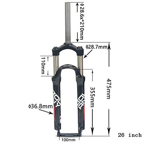 HCJGZ Horquilla De Suspensión para Bicicleta De Montaña 26 27,5 29 Pulgadas Amortiguador De Aire MTB Horquilla De Gas para Bicicleta Horquilla De Suspensión para Bicicleta Bloqueo Remoto Viaje 100 Mm