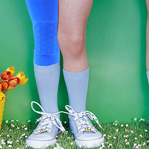 Healifty Rodilleras de nido de abeja transpirables para la rodilla, protector de espinillas, manga para niños, equipo deportivo al aire libre, XXL azul