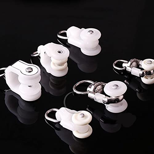 HEALLILY 20 PCS Ventana Plástico Tlindia Tlindia Rodillos Rollers Clips Transverso Rod Diapositivas Cortina Rodillos Rollers Track Carriersceiling Curtain Track Hooksfor Windows Cortina de