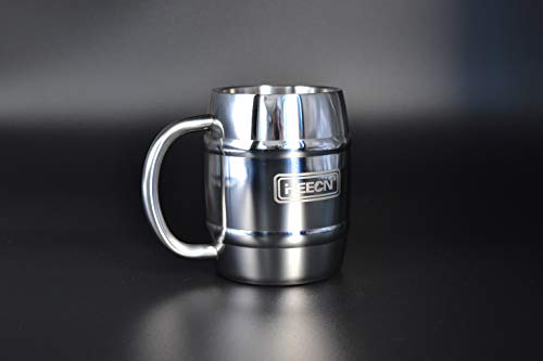 HEECN Jarra cerveza acero Inoxidable, vaso de cerveza de metal, taza de camping, sin bisfenol A, 40cl Regalo del Hombre HESS-003