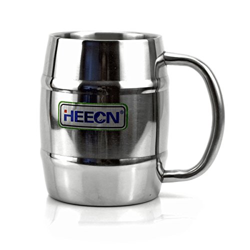 HEECN Jarra cerveza acero Inoxidable, vaso de cerveza de metal, taza de camping, sin bisfenol A, 40cl Regalo del Hombre HESS-003