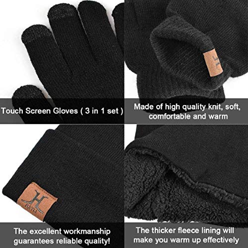 heekpek Bufanda Gorro Guantes para Hombre Invierno Regalos para Hombre Mujer Unisexo Set de Bufanda Conjunto de Guantes de Punto BufaSombrero de Invierno Gorras Con Bufanda (Rosa)