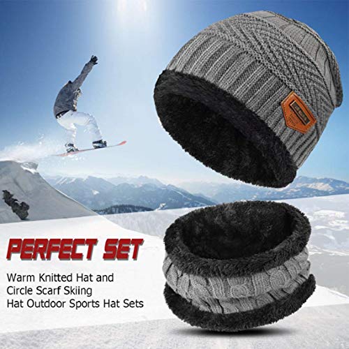 heekpek Gorro Invierno Hombre con Bufanda, Calentar Sombreros Gorras Beanie de Punto Gorro y Bufanda Invierno Hombre Beanie con Bufanda