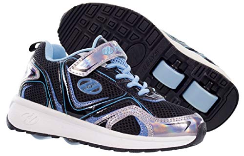 Heelys HE100028K - Heelys Rise x2 de Sintético para Chico, Color, Talla (34 EU, Black Silver Hologram Neon Blue)