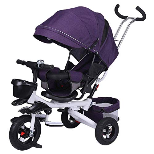 Hejok Triciclo para Niños De 2 A 5 Años, Niños Trike 1-3-5 Años Primer Trike Scooter Baby Balance Bicicleta Juguetes Evolucionando Triciclo, Triciclo Bebé, Purple