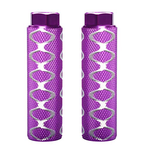 Helaryfreemear 2 piezas de aleación de aluminio antideslizante Pies BMX Pies para ejes de 0,95 cm (morado)