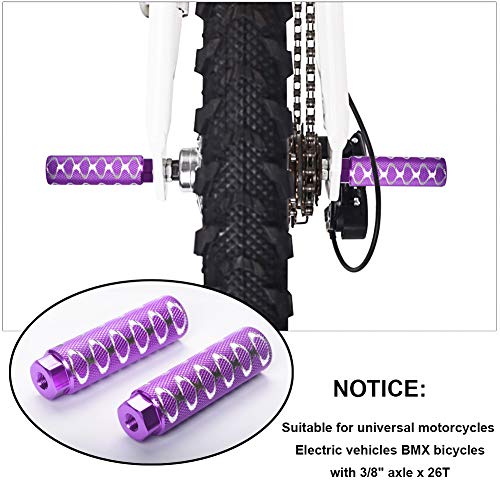 Helaryfreemear 2 piezas de aleación de aluminio antideslizante Pies BMX Pies para ejes de 0,95 cm (morado)