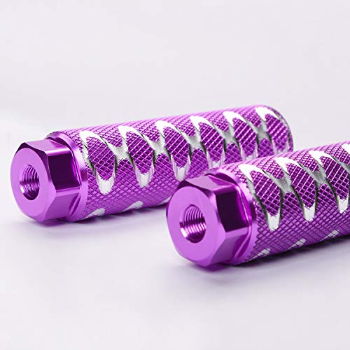 Helaryfreemear 2 piezas de aleación de aluminio antideslizante Pies BMX Pies para ejes de 0,95 cm (morado)