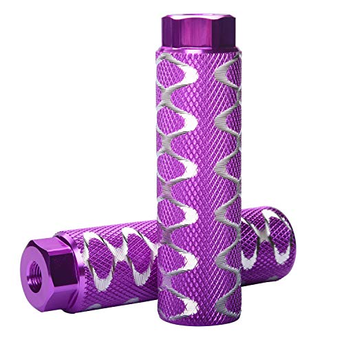 Helaryfreemear 2 piezas de aleación de aluminio antideslizante Pies BMX Pies para ejes de 0,95 cm (morado)