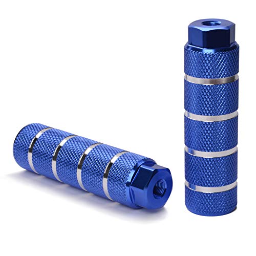 Helaryfreemear Clavijas de Bicicleta, Aleación de Aluminio Antideslizante Patas de Bicicleta del pie de Plomo Las Clavijas de BMX encajan en los Ejes de 3/8 Pulgadas (Azul)