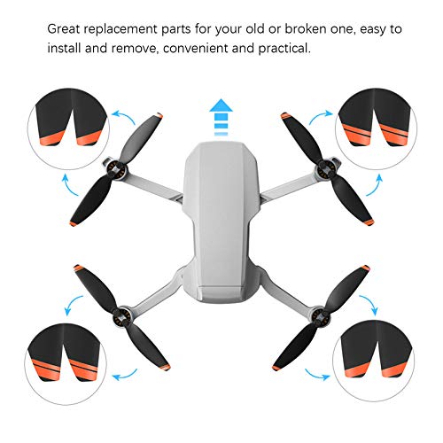 Hélice para Drones, 2 Pares de hélices Repuesto de Repuesto Accesorios para Drones compatibles con dji Mavic Mini 2(Borde Naranja)
