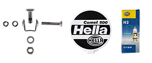 HELLA 1F4 005 750-101 Halógena-Faro de carretera - Comet 500 - 12V - redondo - Número de referencia: 37.5 - montaje exterior - Color de tulipa: gris humo - izquierda/derecha