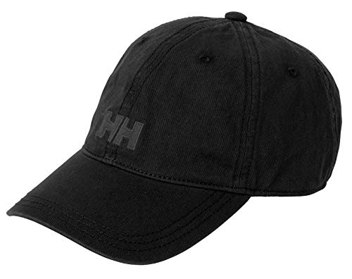 Helly Hansen Logo Cap Gorra Unisex 100% algodón para protegerse del Sol Durante Actividades al Aire Libre, Negro, STD para Hombre