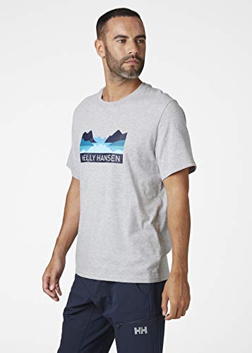 Helly Hansen Nord Graphic T-Shirt Camiseta, Hombre, Grey Melange, XL
