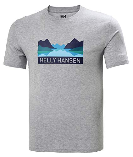 Helly Hansen Nord Graphic T-Shirt Camiseta, Hombre, Grey Melange, XL